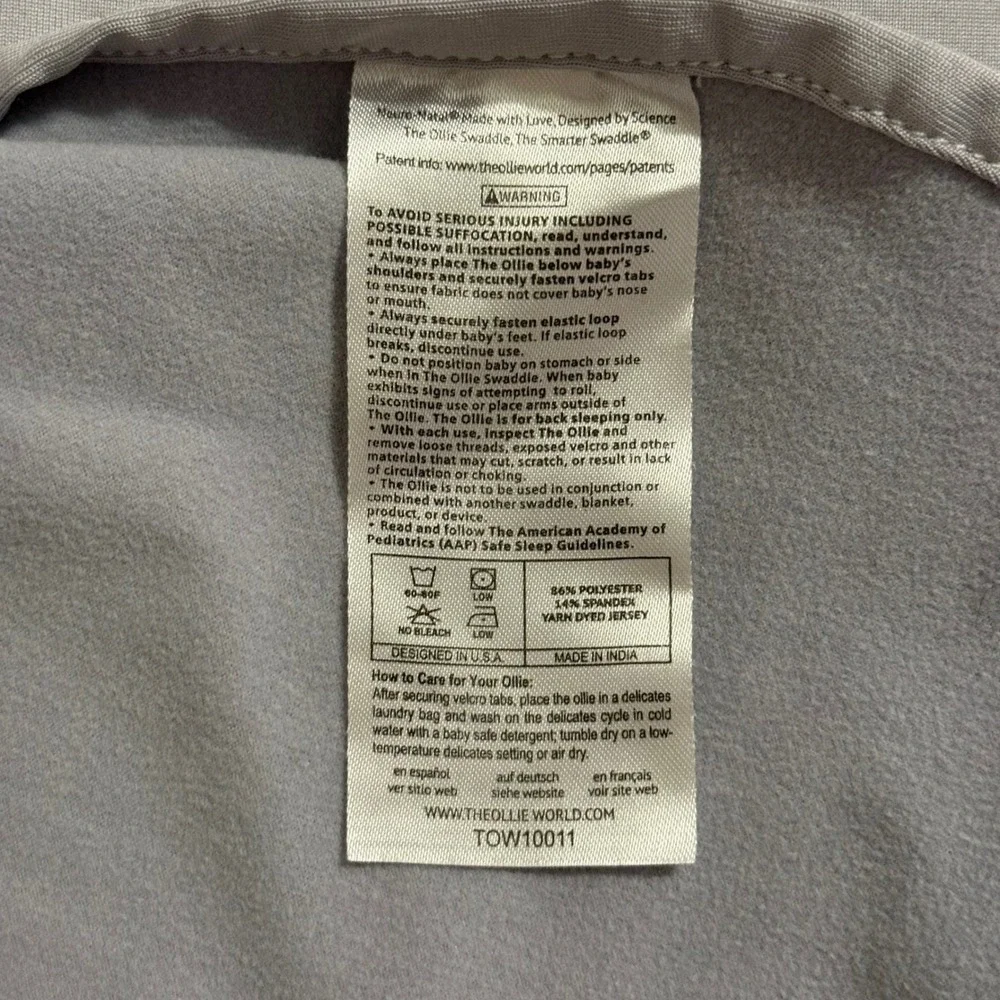 The Ollie Swaddle Smarter Swaddle Lavender Adjustable Baby Wrap
